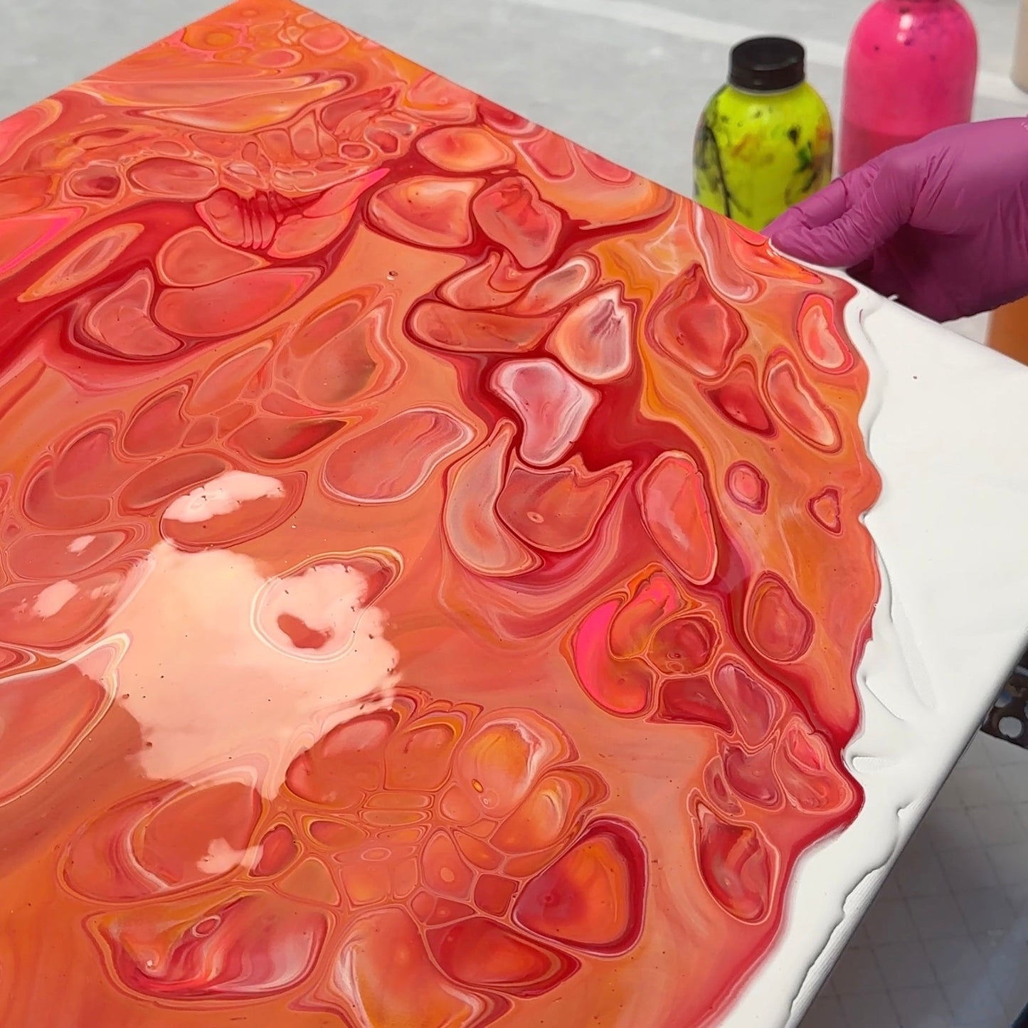 Pouring Special - Zellen - Farbfluss Atelier