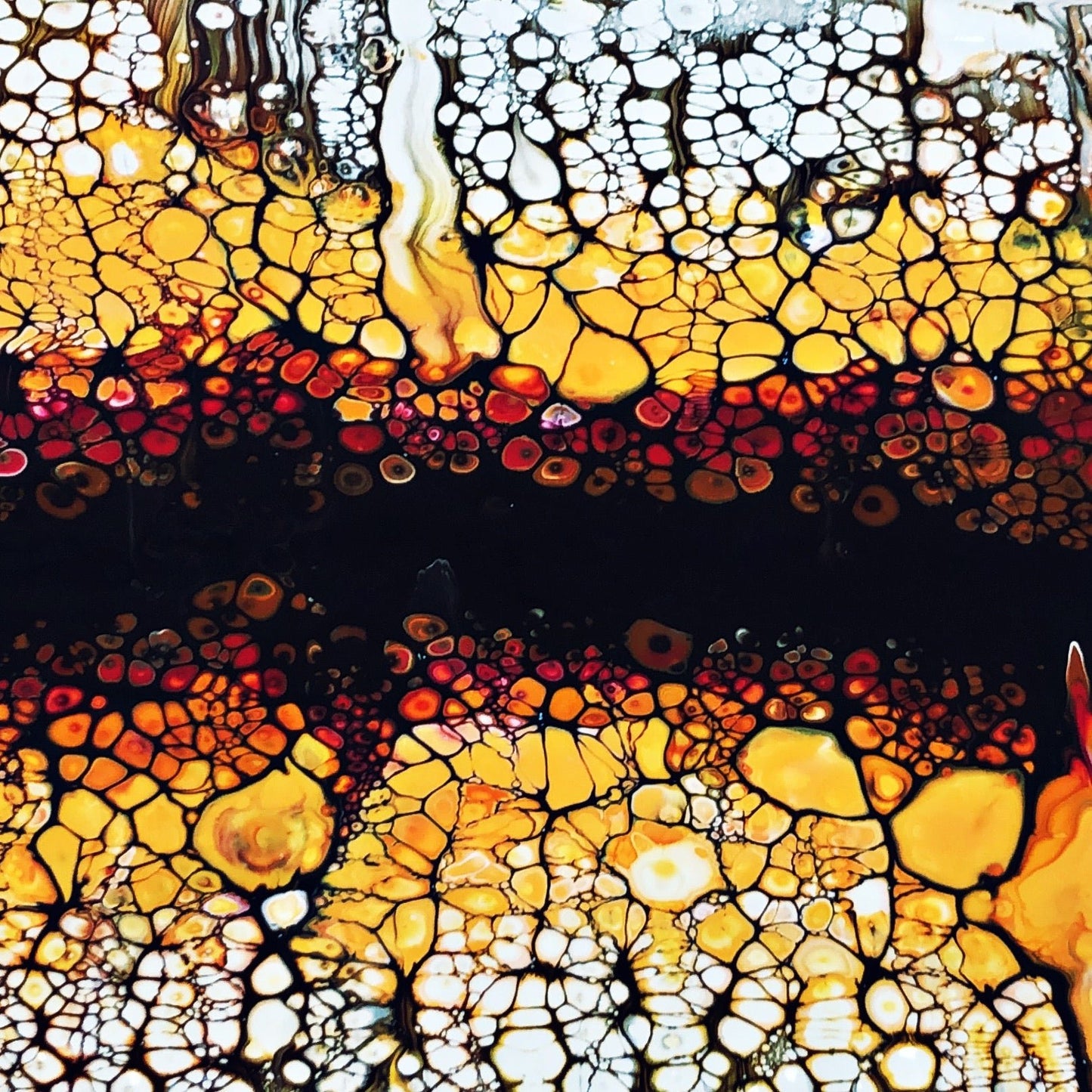 Pouring Special - Zellen - Farbfluss Atelier