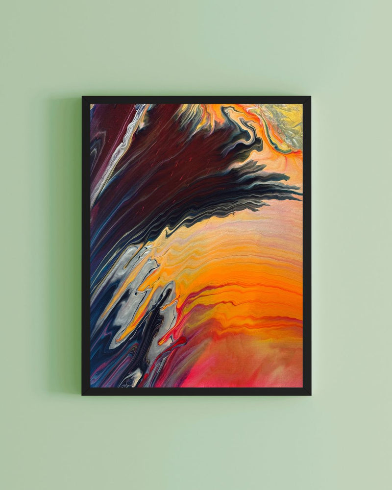 Acryl Pouring Ergebnis auf Leinwand aus dem Workshop Hamburg – Produkt
