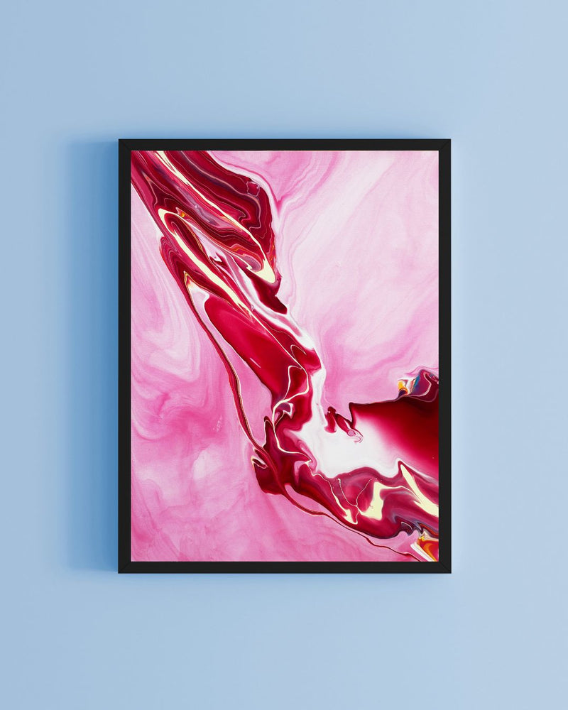 Rosa abstraktes Pouring Bild von Teilnehmern – Produkt