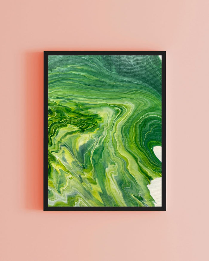 Abstrakte Kunst mit Acrylfarben gegossen – Produkt