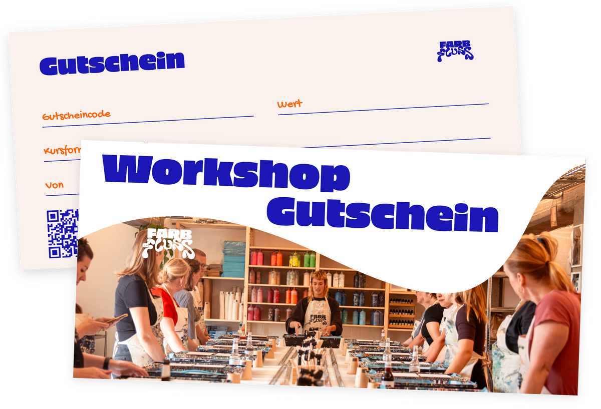 Beispiel eines Wertgutscheins für das Farbfluss Atelier Hamburg