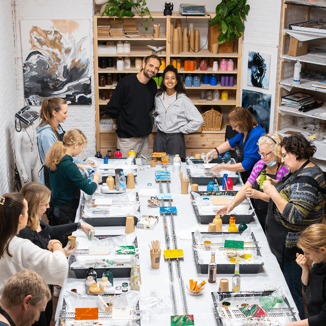 Acryl Pouring Workshop - Farbfluss Atelier