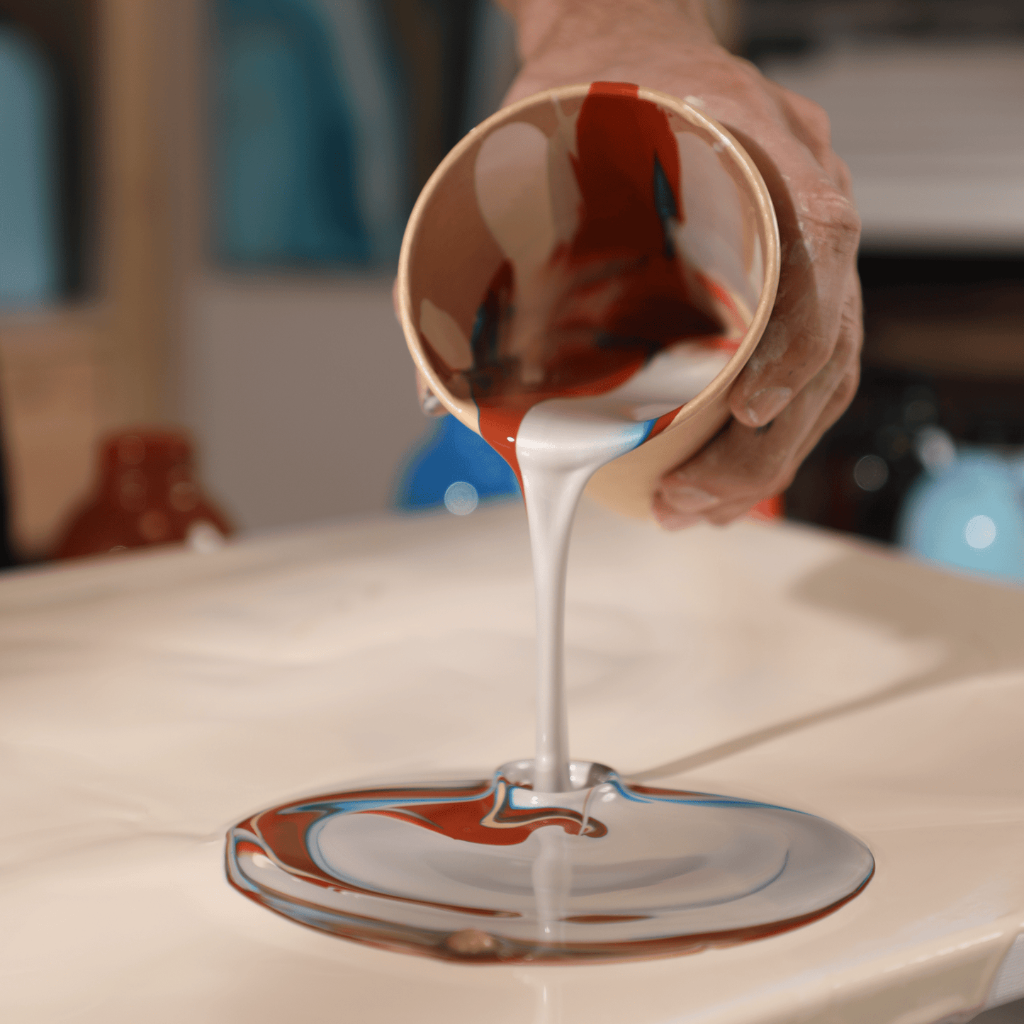 Acryl Pouring Workshop - Farbfluss Atelier