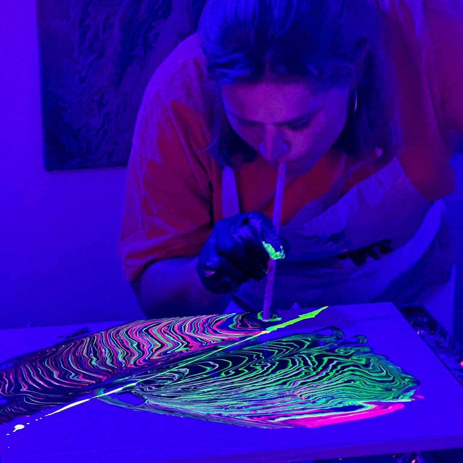 Pouring Special - Neon Night - Farbfluss Atelier