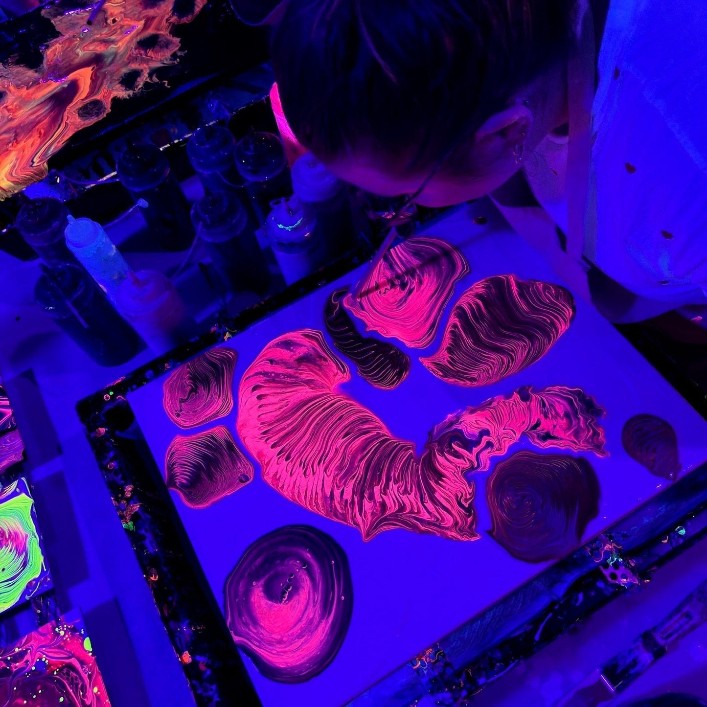 Pouring Special - Neon Night - Farbfluss Atelier