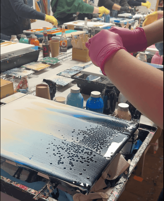 Pouring Special - Zellen - Farbfluss Atelier