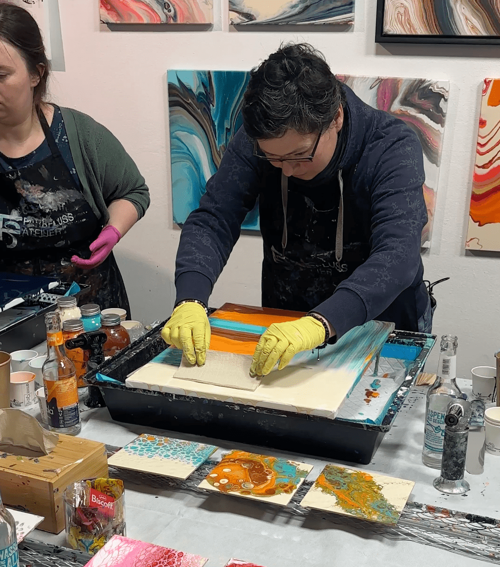 Pouring Special - Zellen - Farbfluss Atelier