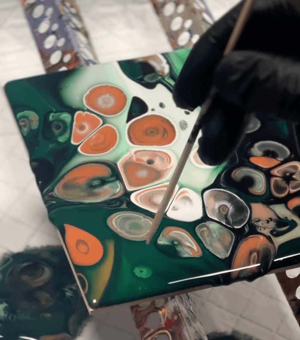 Pouring Special - Zellen - Farbfluss Atelier